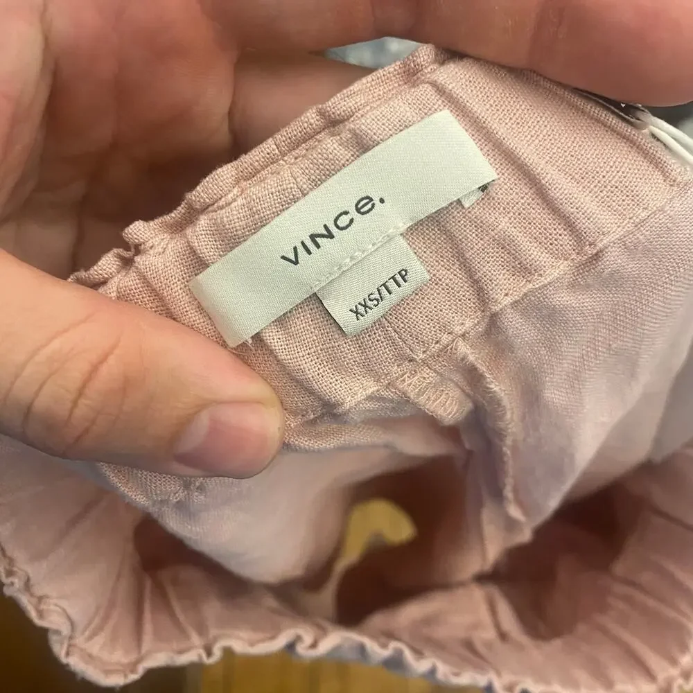 Vince size XXS Tie-Front Pull-On Short Style # V942322241 Light Pink NWT's NEW